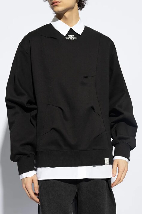 Ader Error sweatshirt Sweatshirt men's black color with an application BN01SSSW0103