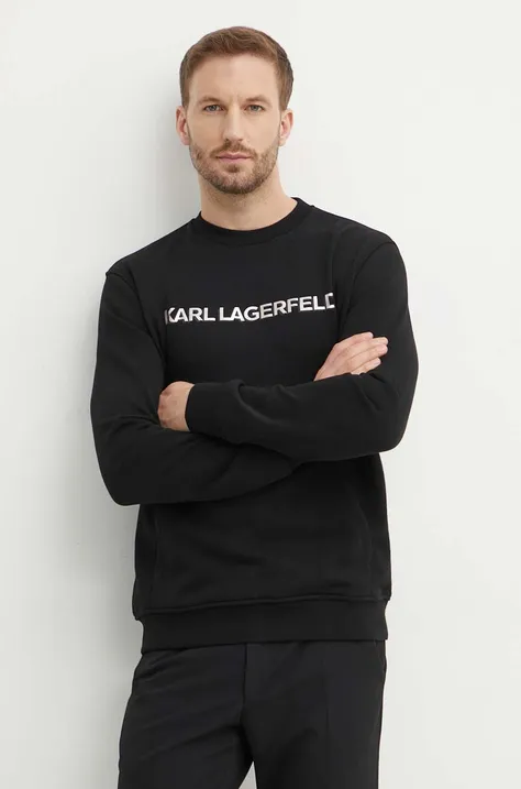 Karl Lagerfeld bluza męska kolor czarny z nadrukiem 542900.705025
