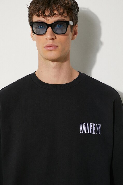 Бавовняна кофта Awake NY Awake Crewneck — SS24-BLM1EY, чорний — фото 5