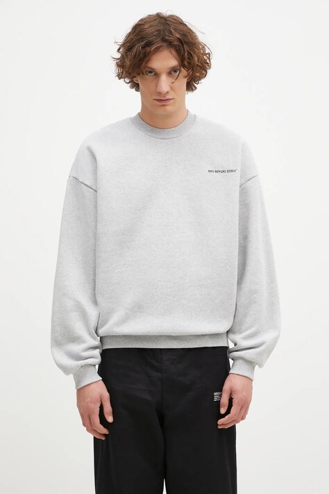 MKI MIYUKI ZOKU felpa Uniform Crewneck Sweat uomo colore grigio UNIFORM.CREWNECK.SWEAT