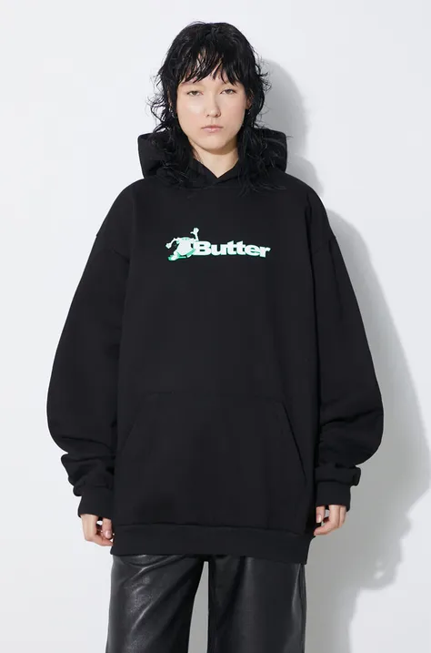 Butter Goods sweatshirt black color hooded with a print BGQ1241803