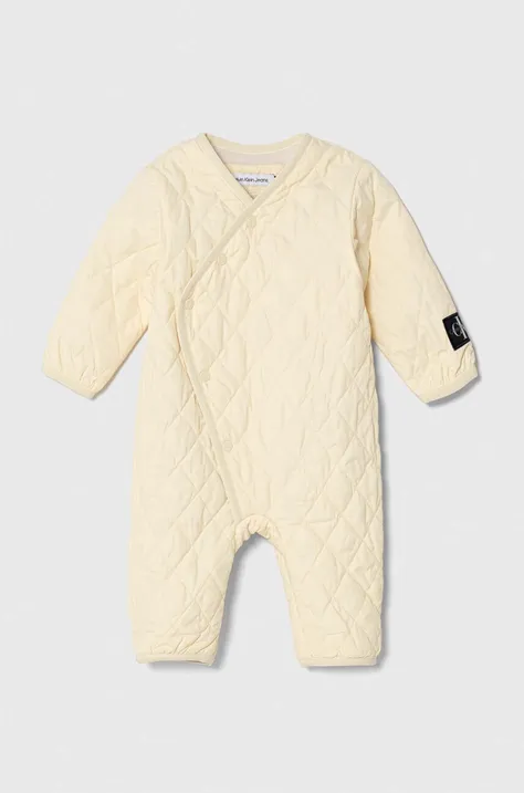 Комбінезон для немовлят Calvin Klein Jeans колір бежевий