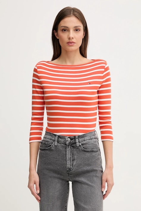 Tommy Hilfiger longsleeve din bumbac culoarea negru, WW0WW40589