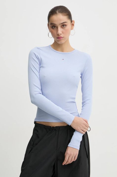 Tommy Jeans camicia a maniche lunghe donna colore blu DW0DW17387