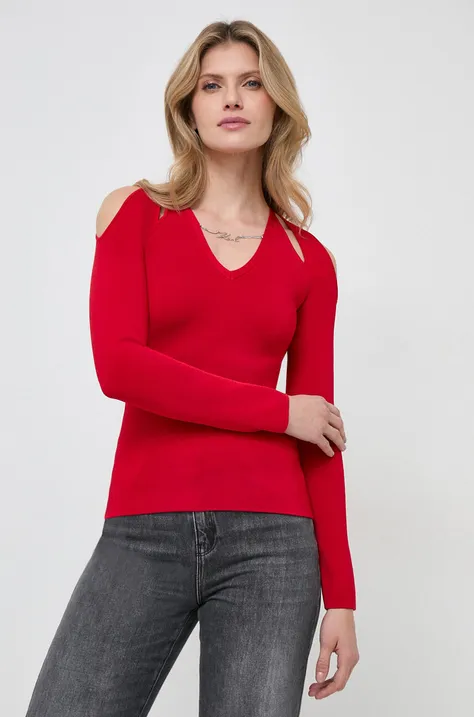 Pulover Karl Lagerfeld za žene, boja: crvena
