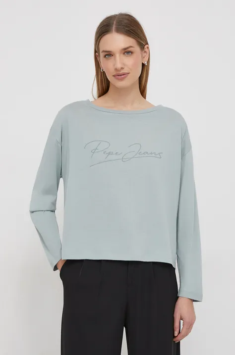 Longsleeve Pepe Jeans HOPE χρώμα: πράσινο