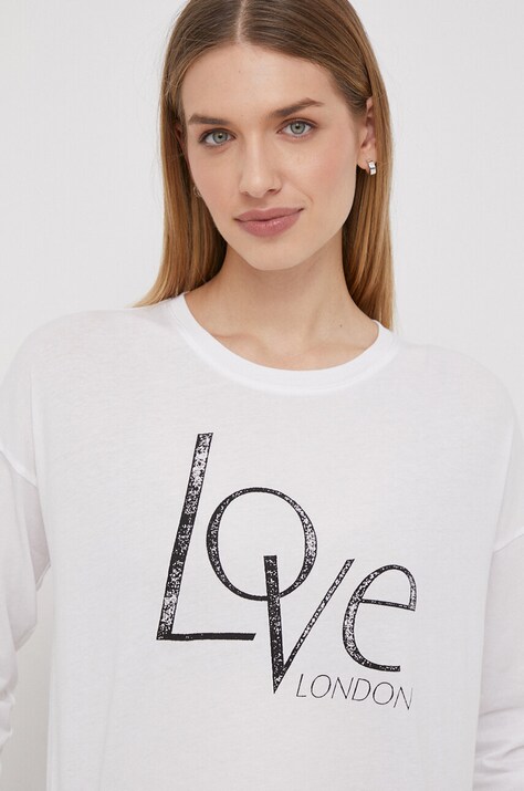 Памучна блуза с дълги ръкави Pepe Jeans HARLEN в бяло