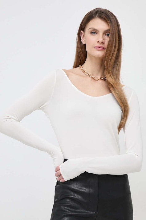 Tričko s dlhým rukávom Max Mara Leisure dámsky,béžová farba,2416941027600