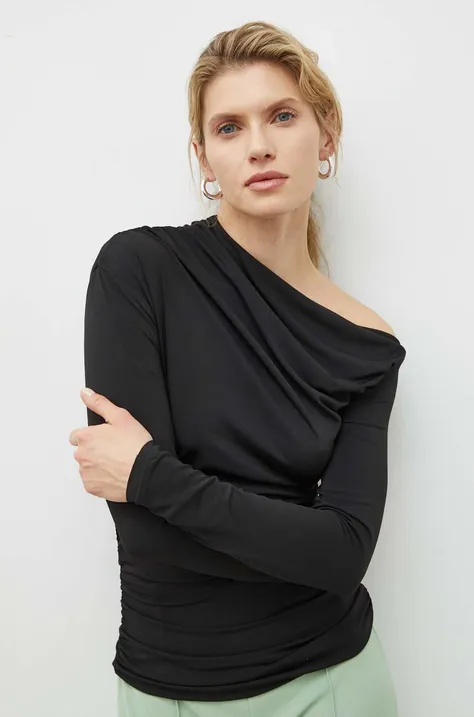 Majica dugih rukava Day Birger et Mikkelsen za žene, boja: crna