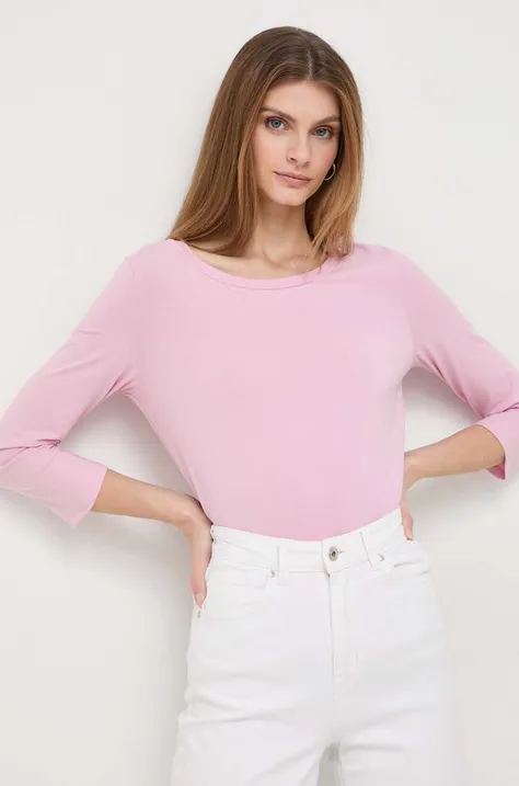 Majica dugih rukava Weekend Max Mara za žene, boja: ružičasta
