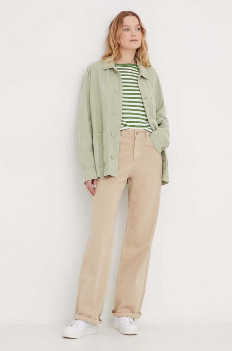 Бавовняний лонгслів United Colors of Benetton — SS24-BUD05G, зелений — фото 2