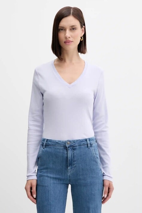Хлопковый лонгслив United Colors of Benetton цвет зелёный 3GA2E4245