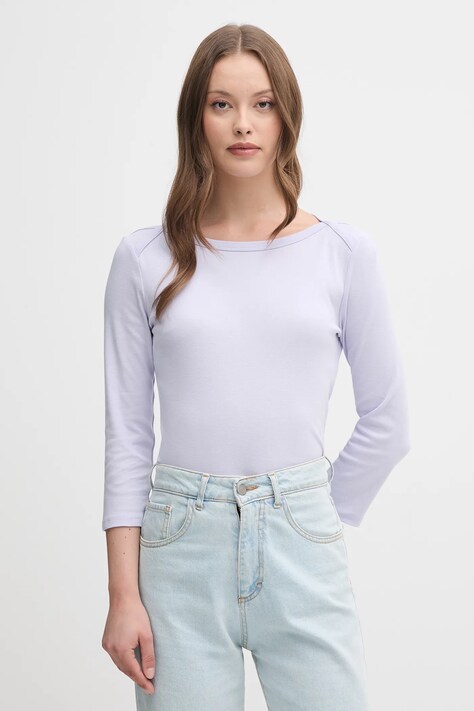 Памучна блуза с дълги ръкави United Colors of Benetton в розово 3GA2E16A1