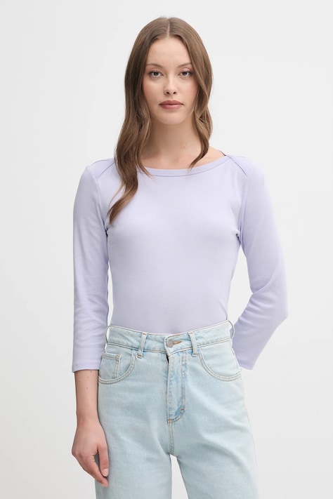 United Colors of Benetton longsleeve din bumbac culoarea roz, 3GA2E16A1