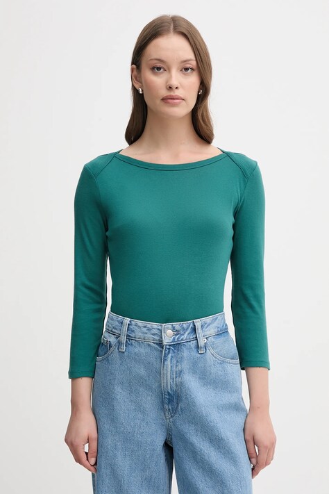 Памучна блуза с дълги ръкави United Colors of Benetton в розово 3GA2E16A1