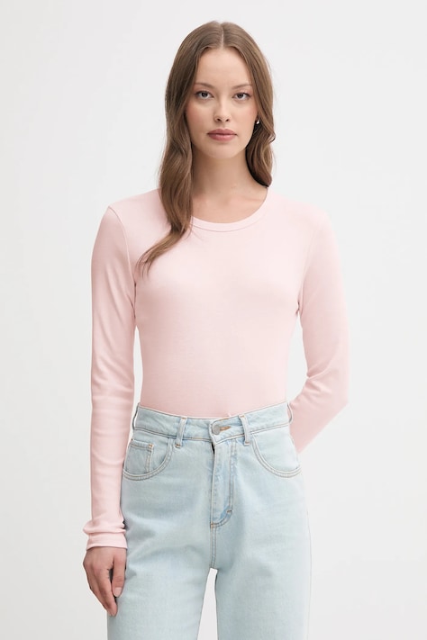 Бавовняний лонгслів United Colors of Benetton колір рожевий 3GA2E16F9