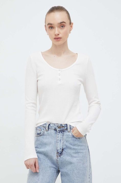 Longsleeve Levi's χρώμα: μπεζ