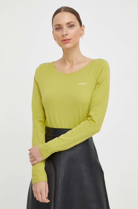 Marc O'Polo longsleeve din bumbac culoarea verde