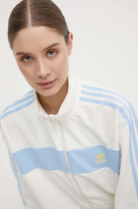 Mikina adidas Originals dámska, béžová farba, s nášivkou, IR7471