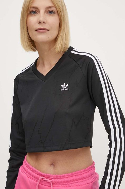 Longsleeve adidas Originals χρώμα: μαύρο, IT9707