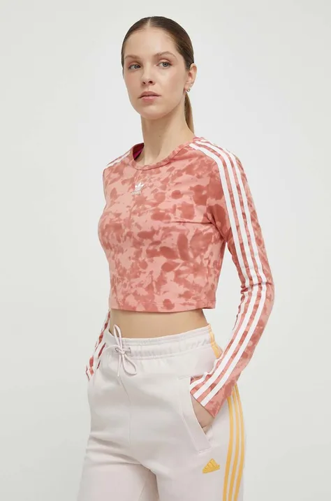 Лонгслив adidas Originals женский цвет розовый IY0779