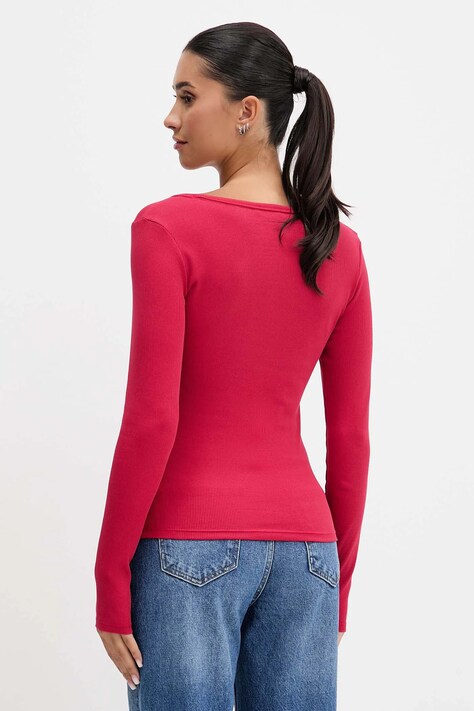 Tommy Jeans longsleeve damski kolor różowy DW0DW17990
