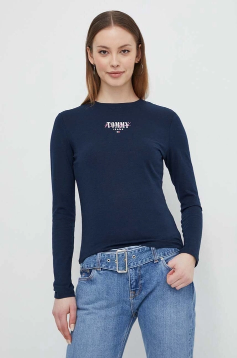 Longsleeve Tommy Jeans χρώμα: ναυτικό μπλε