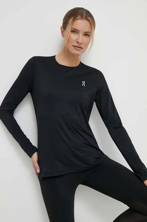 Μακρυμάνικο μπλουζάκι για τρέξιμο On-running Core χρώμα: μαύρο