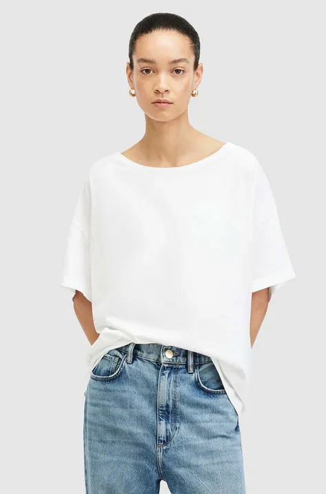 Bavlnené tričko AllSaints LYDIA TEE dámsky, biela farba, W131JA