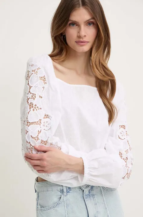 Βαμβακερή μπλούζα Miss Sixty 6L2XJ1380000 XJ1380  FASHION SHIRT γυναικεία, χρώμα: άσπρο, 6L2XJ1380000