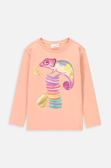 Coccodrillo longsleeve dziecięcy kolor pomarańczowy