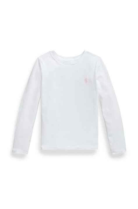 Хлопковый детский лонгслив Polo Ralph Lauren цвет белый 312841122030