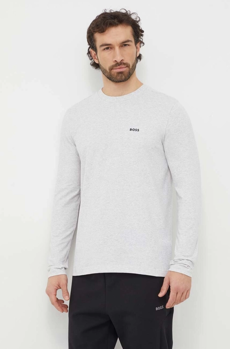 BOSS Green longsleeve bărbați, culoarea gri, uni 50506365