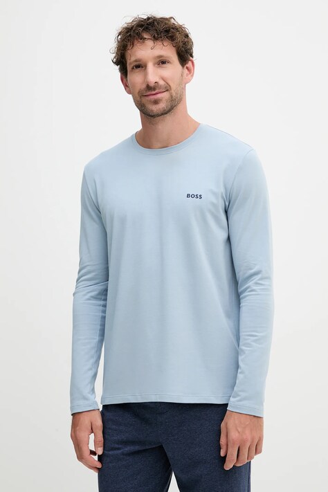 BOSS longsleeve męski kolor niebieski gładki 50515389