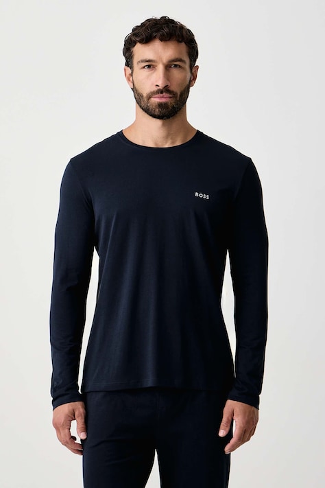 BOSS Homewear majica dugih rukava muška od pamuka s elastanom Mix&Match LS-Shirt R mornarsko plava 50515389