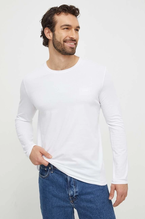 BOSS longsleeve lounge colore bianco