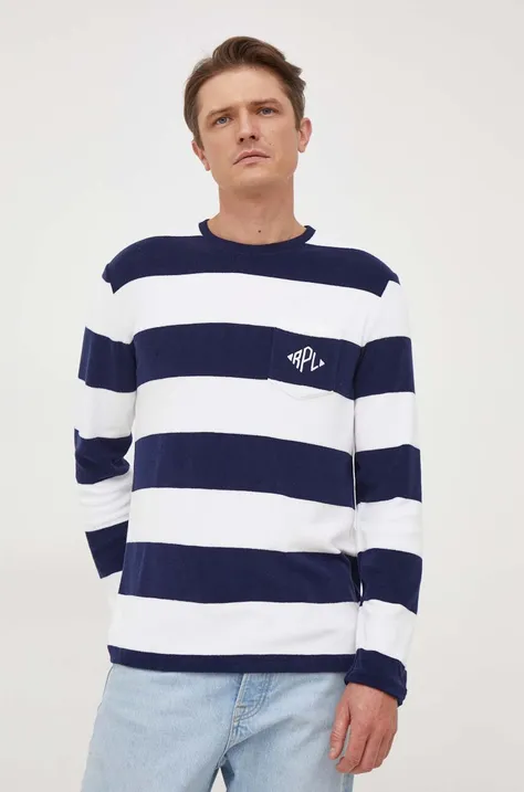Majica z dolgimi rokavi Polo Ralph Lauren moški, mornarsko modra barva