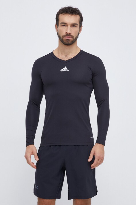 Лонгслив для тренировок adidas Performance Team Base цвет чёрный с принтом