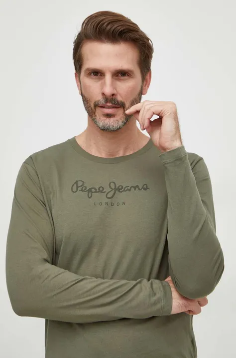 Βαμβακερό μπλουζάκι Pepe Jeans Eggo ανδρικό, χρώμα: πράσινο