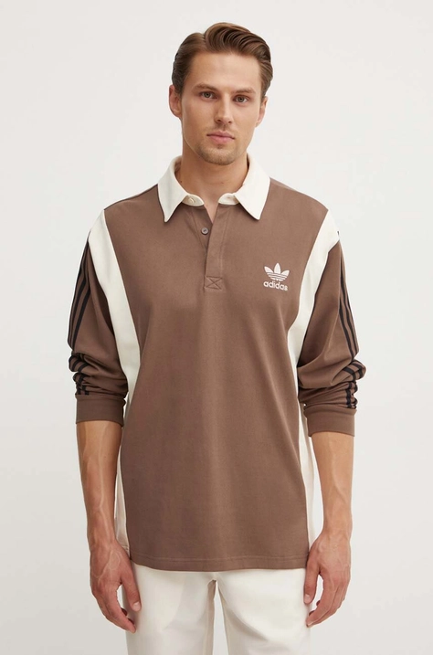 adidas Originals cotton longsleeve top brown color