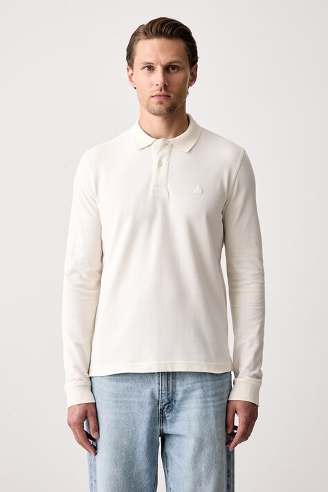 United Colors of Benetton Longsleeve męski bawełniany beżowy 3089J3204