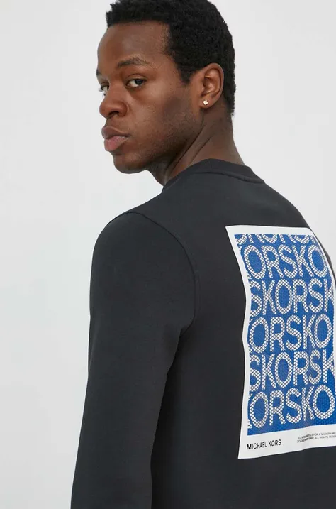 Кофта Michael Kors мужская цвет чёрный с аппликацией