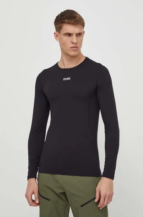 Športové tričko s dlhým rukávom Colmar čierna farba, jednofarebný