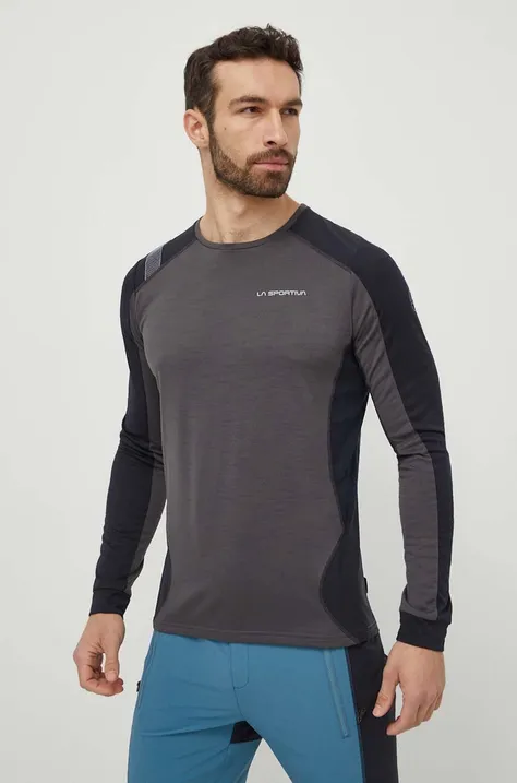 LA Sportiva longsleeve sportowy dziecięcy Beyond kolor szary z nadrukiem P51900999