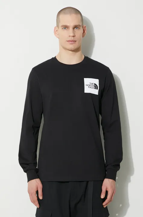 The North Face cotton longsleeve top M L/S Fine Tee black color NF0A87NCJK31