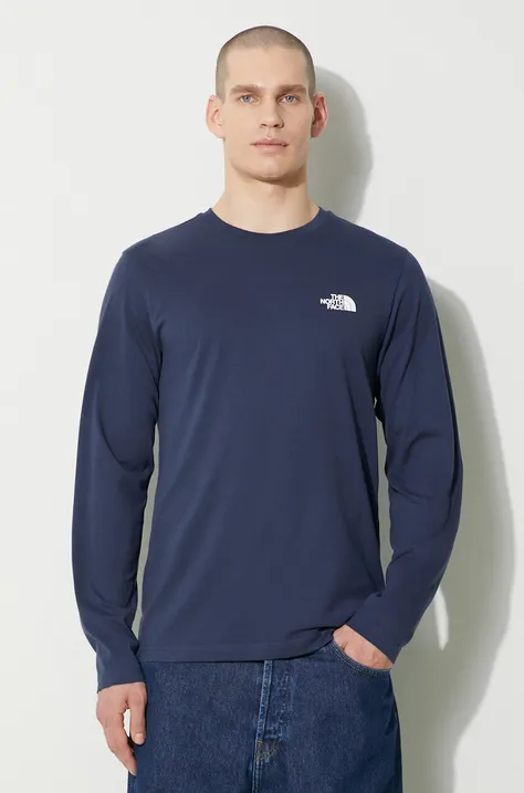 The North Face longsleeve shirt M L/S Simple Dome Tee men’s navy blue color NF0A87QN8K21