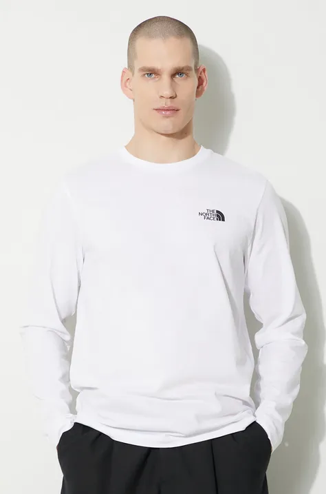 The North Face longsleeve shirt M L/S Simple Dome Tee men’s white color NF0A87QNFN41