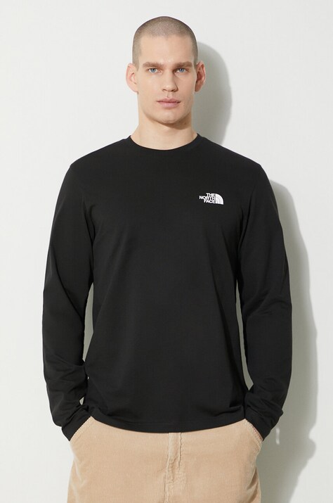 Блуза с дълги ръкави The North Face M L/S Simple Dome Tee в черно с принт NF0A87QNJK31