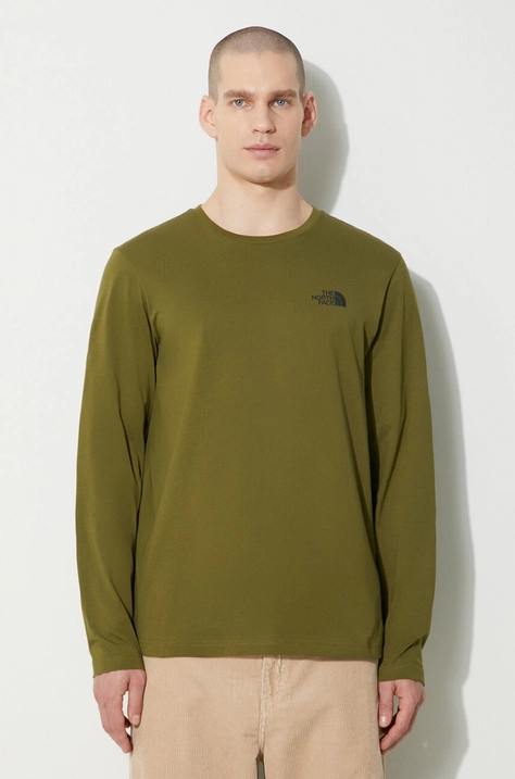 Longsleeve The North Face M L/S Simple Dome Tee χρώμα: πράσινο, NF0A87QNPIB1