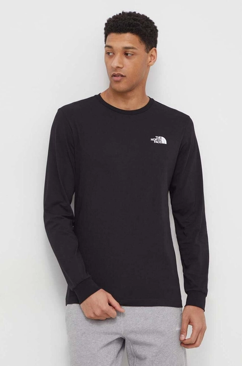 The North Face longsleeve bawełniany kolor czarny z nadrukiem NF0A87N8JK31